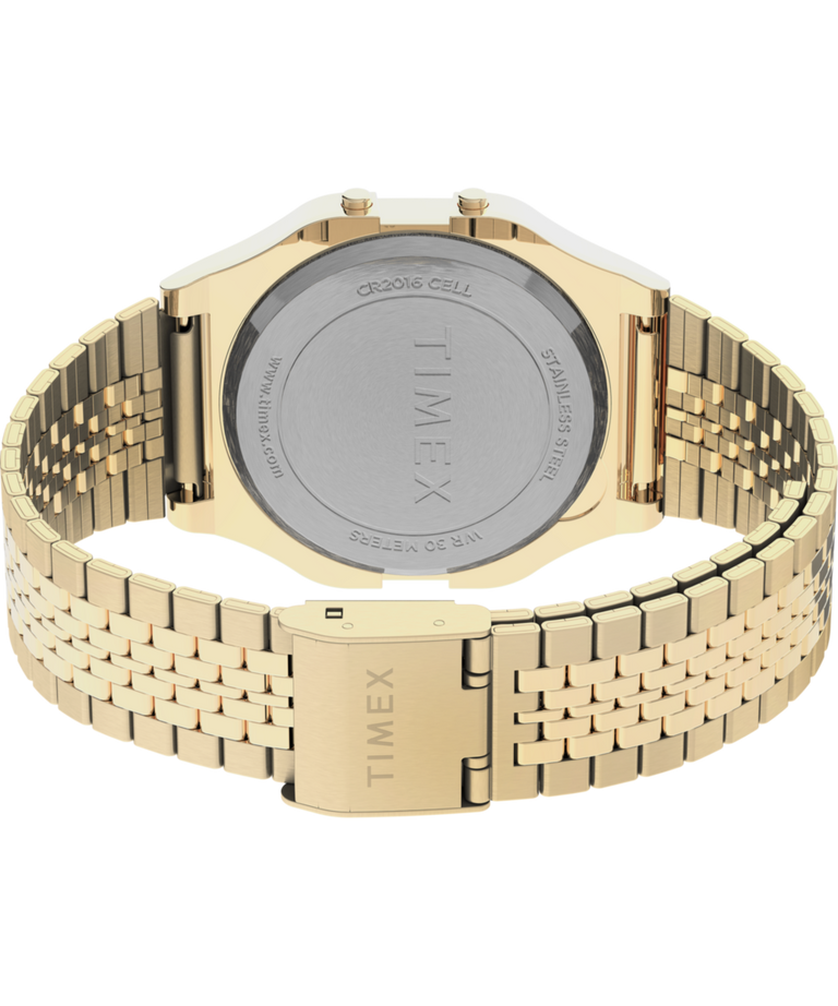 TW2U93500 Timex T80 34mm Stainless Steel Bracelet Watch Caseback with Attachment Image