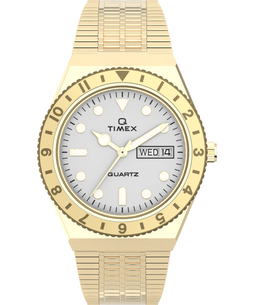 Q Timex 36mm Stainless Steel Bracelet Watch
