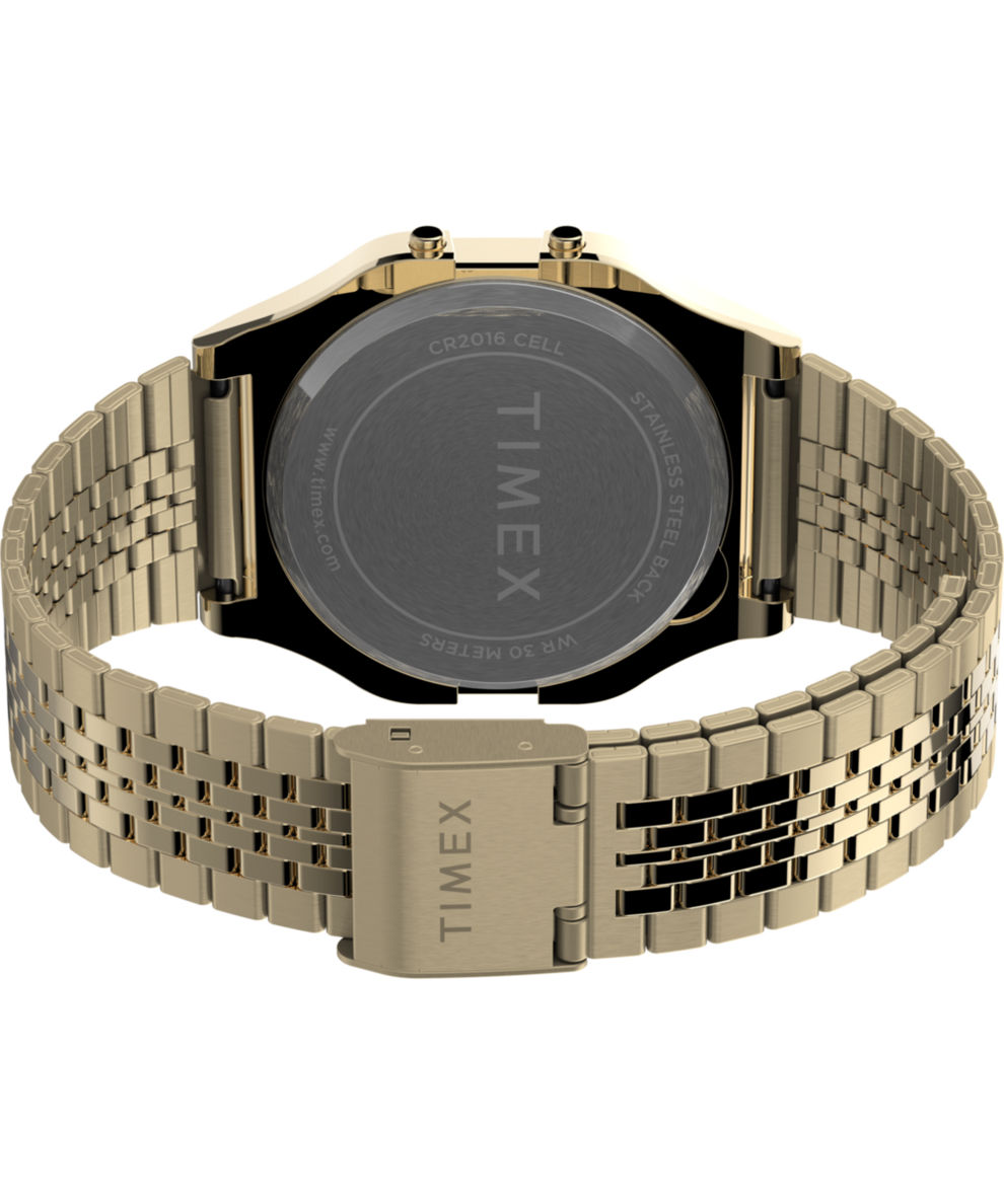 TW2V19500 Timex T80 34mm Stainless Steel Bracelet Watch Caseback with Attachment Image