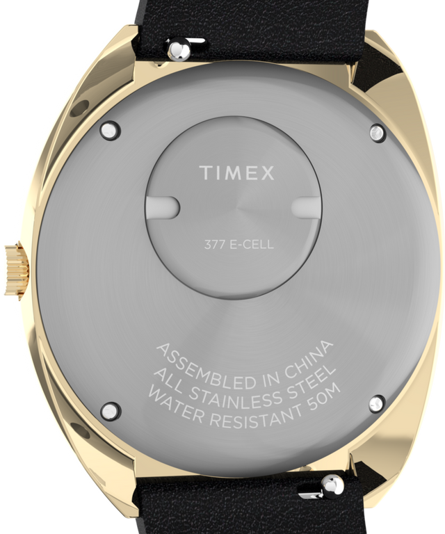 TW2V25400 Q Timex 1972 Reissue 39mm Leather Strap Watch Caseback Image