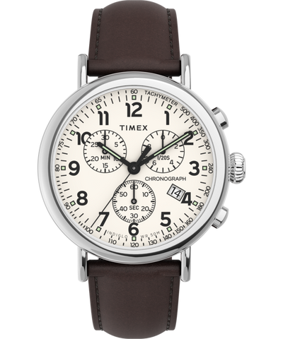 TW2V27600 Timex Standard Chronograph 41mm Leather Strap Watch Primary Image