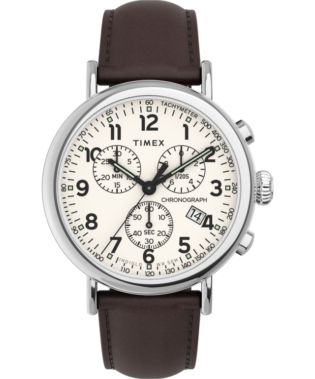 TW2V27600 Timex Standard Chronograph 41mm Leather Strap Watch Primary Image