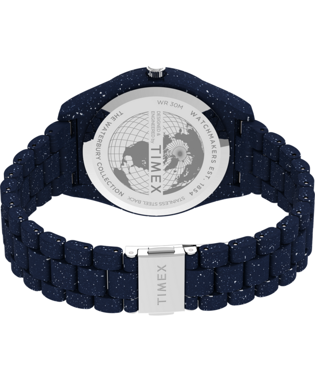 TW2V37400 Waste More Time Watch Timex Legacy Ocean 42mm with Recycled Plastic Bracelet Caseback with Attachment Image