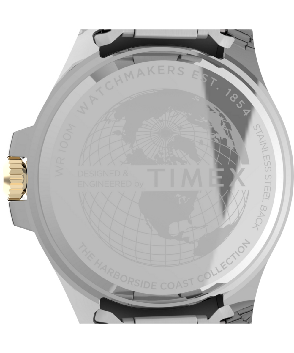 TW2V42000 Harborside Coast 43mm Stainless Steel Bracelet Watch Caseback Image