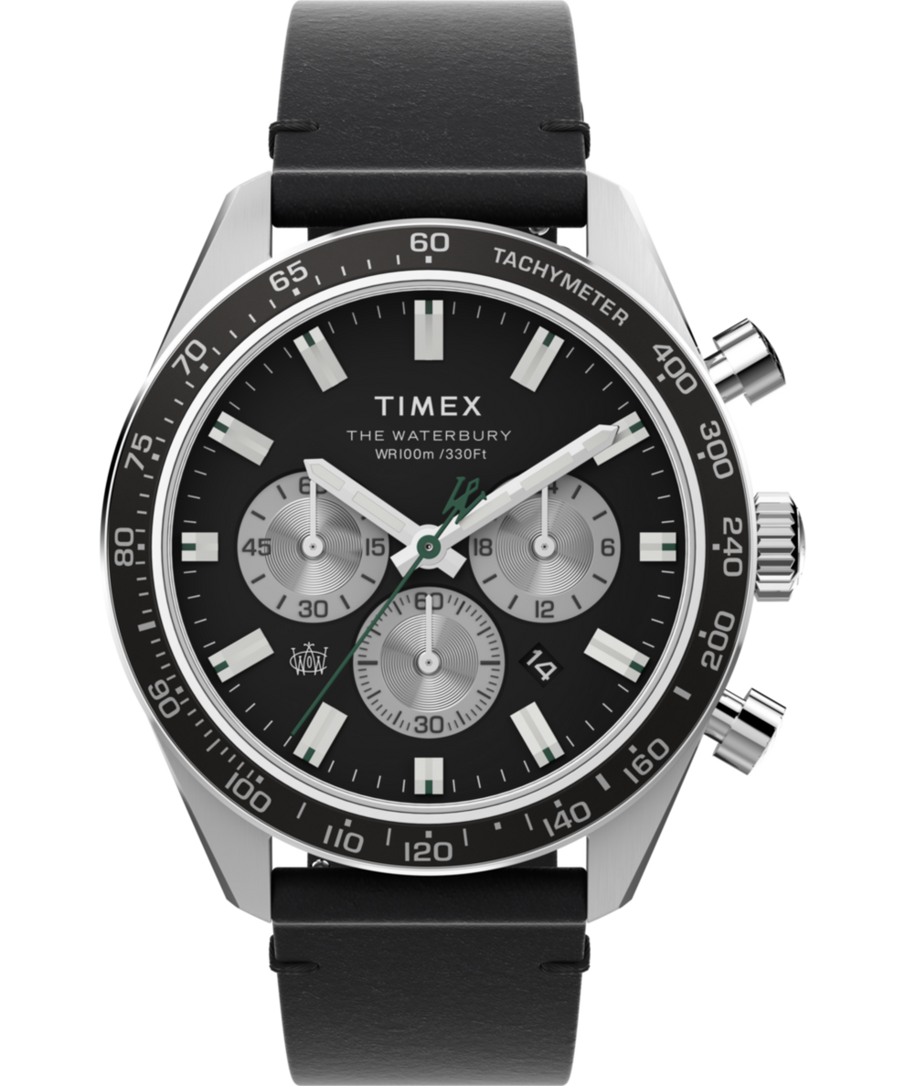 Waterbury Chronograph 41mm Leather Strap Watch TW2V42500 Timex CA