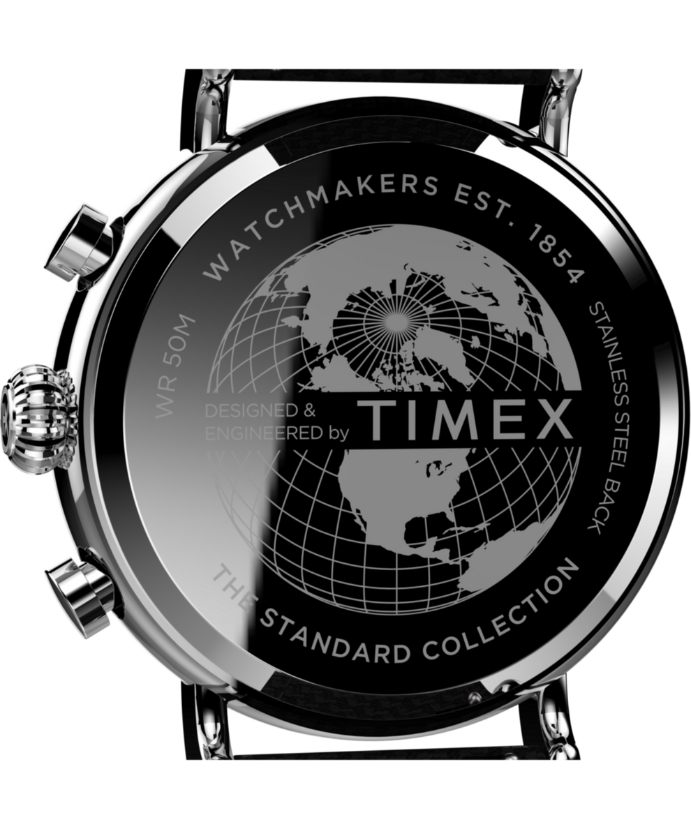 TW2V43700 Timex Standard Chronograph 41mm Fabric Strap Watch Caseback Image