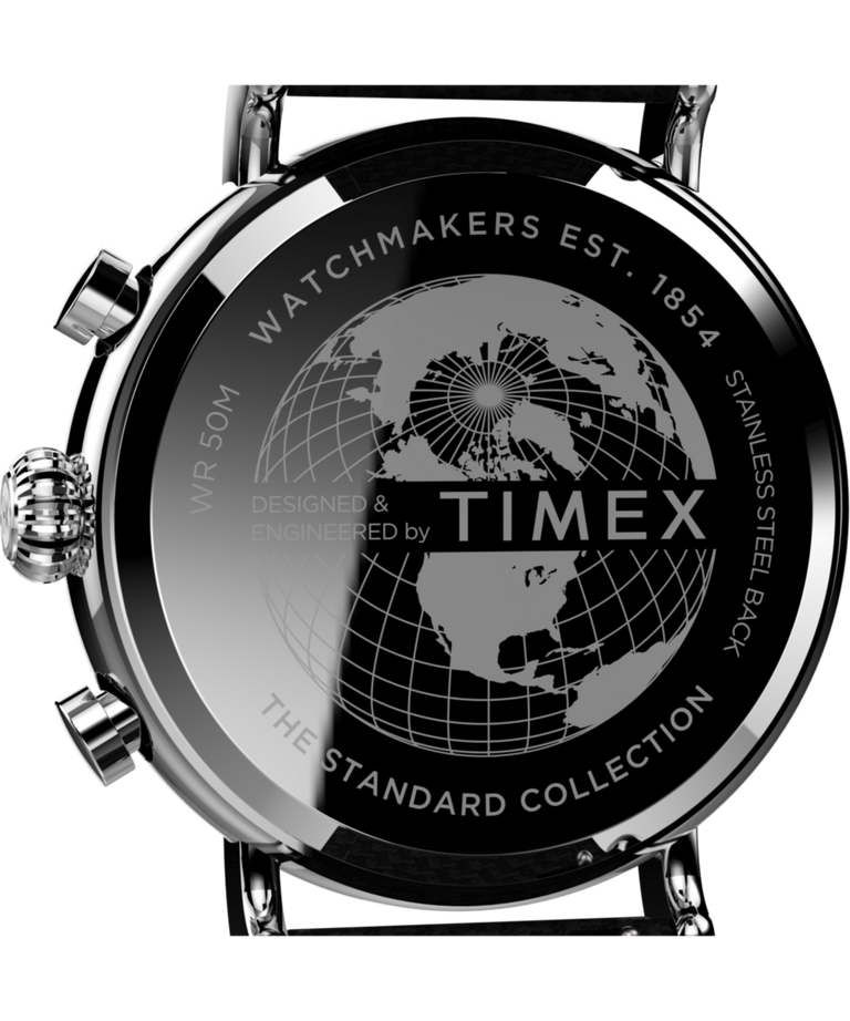 TW2V43900 Timex Standard Chronograph 41mm Fabric Strap Watch Caseback Image