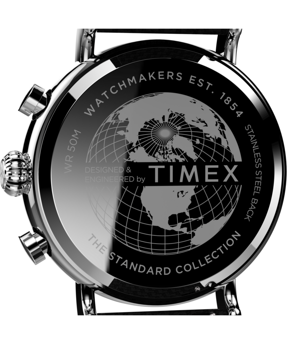 TW2V43900 Timex Standard Chronograph 41mm Fabric Strap Watch Caseback Image