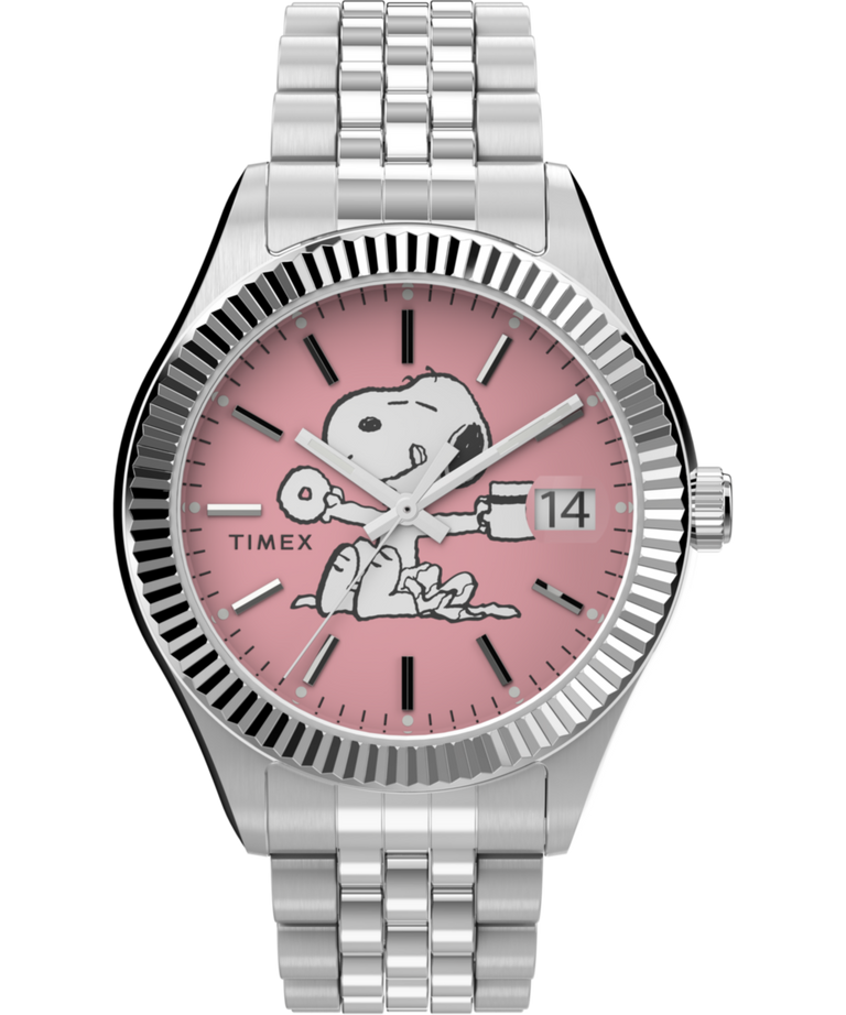 TW2V47400 Peanuts® x Timex Legacy 34mm Stainless Steel Bracelet Watch Primary Image