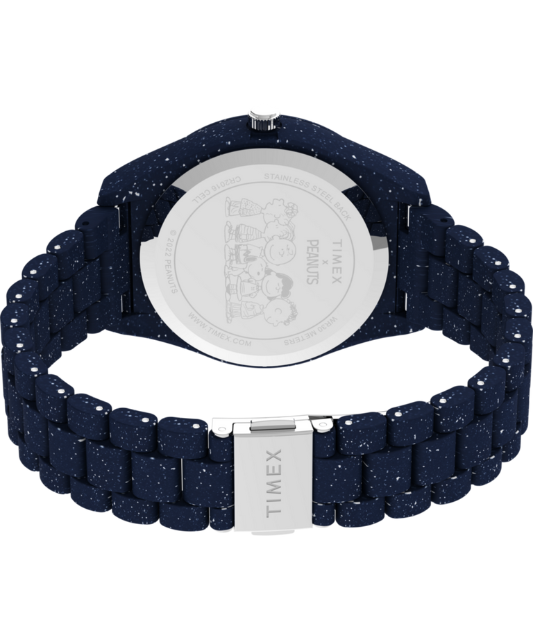 TW2V53300 Timex Legacy Ocean x Peanuts 42mm Recycled Bracelet Watch Caseback with Attachment Image