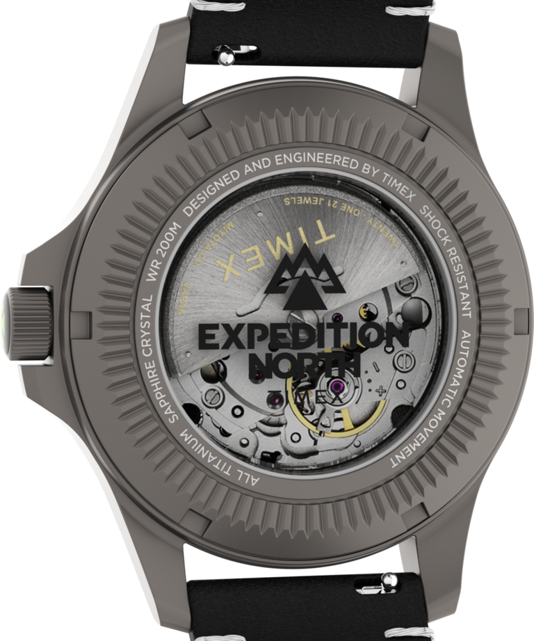 TW2V54000 Expedition® Field Post Titanium Automatic 41mm Eco-Friendly Leather Strap Watch Caseback Image