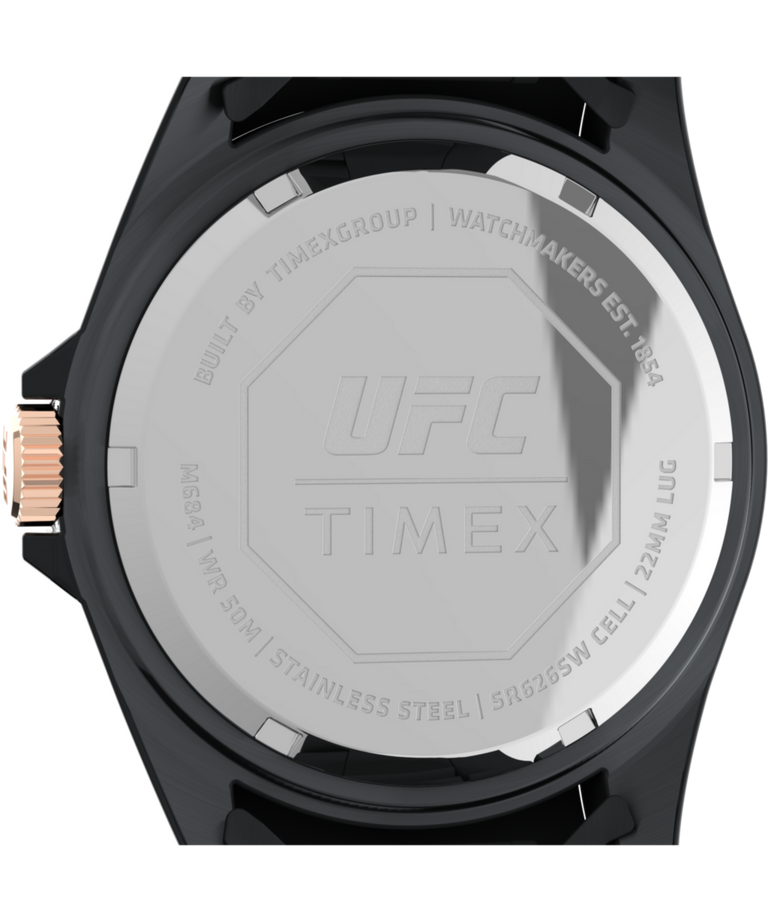 TW2V56800 Timex UFC Debut 42mm Stainless Steel Bracelet Watch Caseback Image