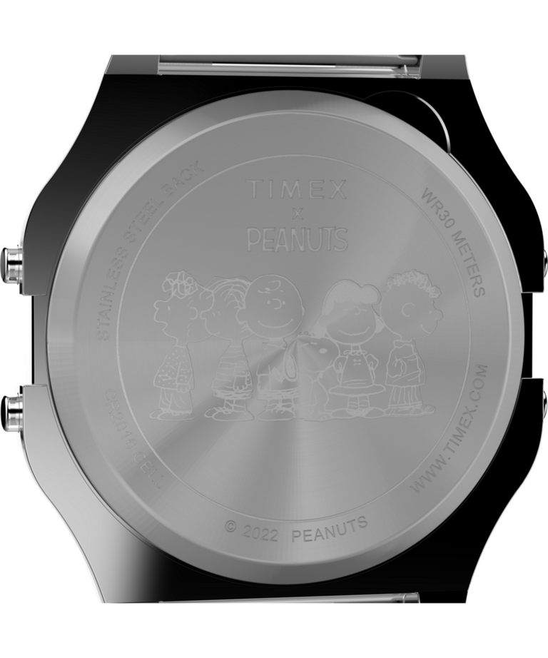 TW2V61300 Peanuts® x Timex 80 Dream in Color 34mm Stainless Steel Bracelet Watch Caseback Image