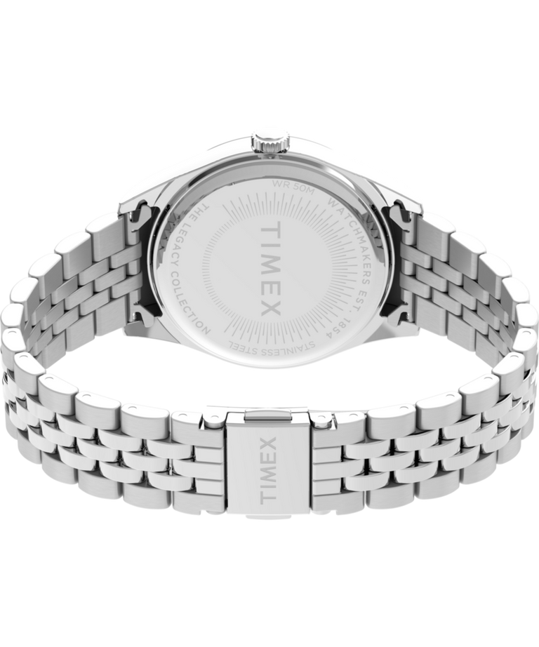 TW2V68400 Timex Legacy Day and Date 36mm Stainless Steel Bracelet Watch Caseback with Attachment Image