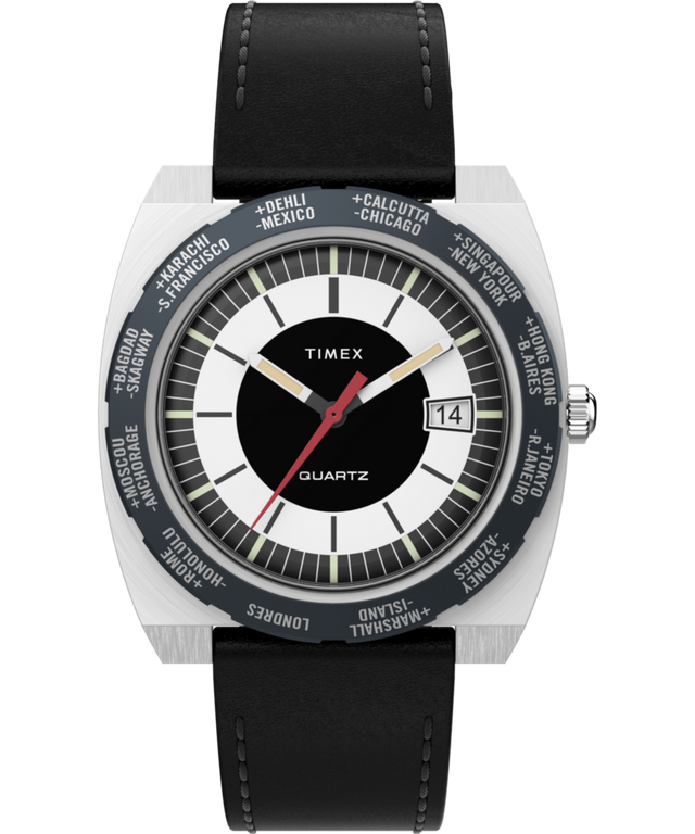 World Time Reissue 39mm Leather Strap Watch - TW2V69500 | Timex CA