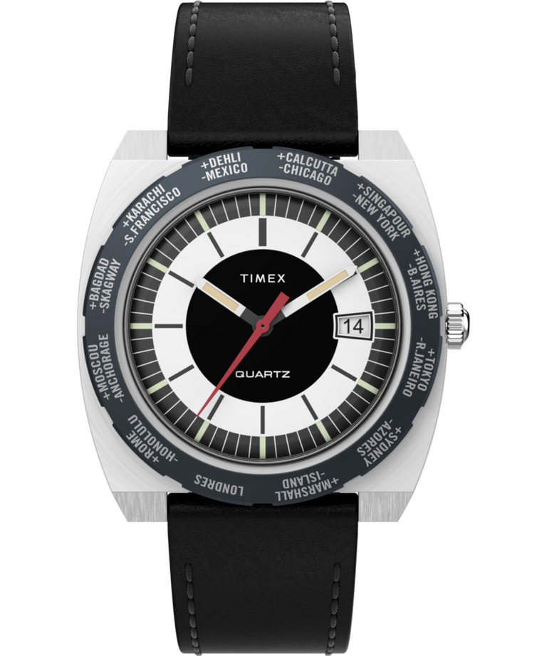 TW2V69500 World Time Reissue 39mm Leather Strap Watch Primary Image