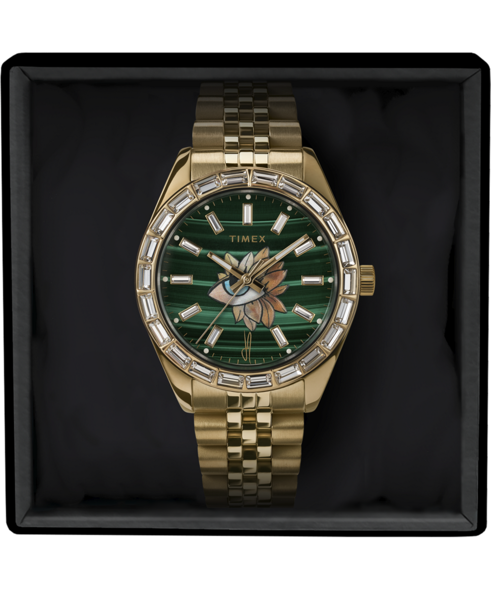 TW2V73000 Timex Legacy x Jacquie Aiche Malachite Tribe Eye 36mm Watch Alternate Image 1