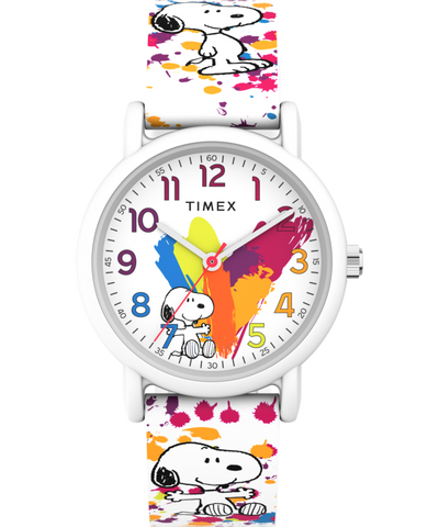 TW2V77600 Timex x Peanuts Rainbow Paint 36mm Silicone Strap Watch Primary Image