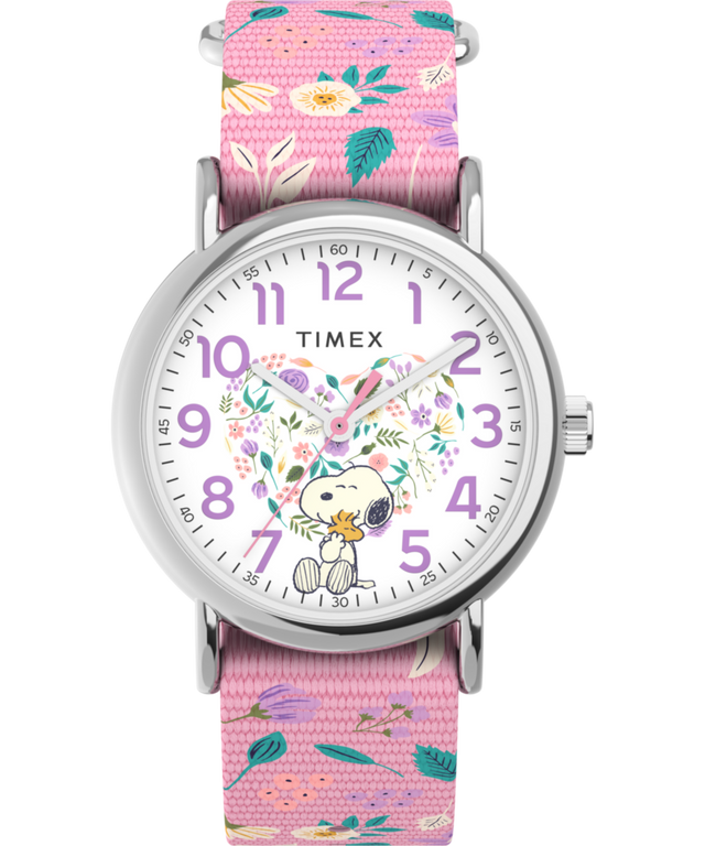 TW2V77800 Peanuts® x Timex Weekender In Bloom 38mm Fabric Strap Watch Primary Image