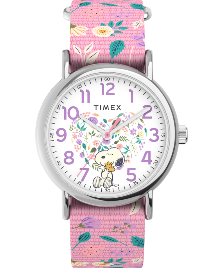 TW2V77800 Peanuts® x Timex Weekender In Bloom 38mm Fabric Strap Watch Primary Image