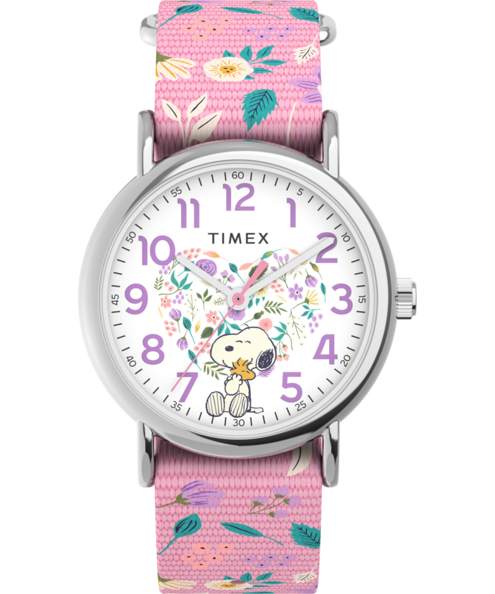 TW2V77800 Peanuts® x Timex Weekender In Bloom 38mm Fabric Strap Watch Primary Image