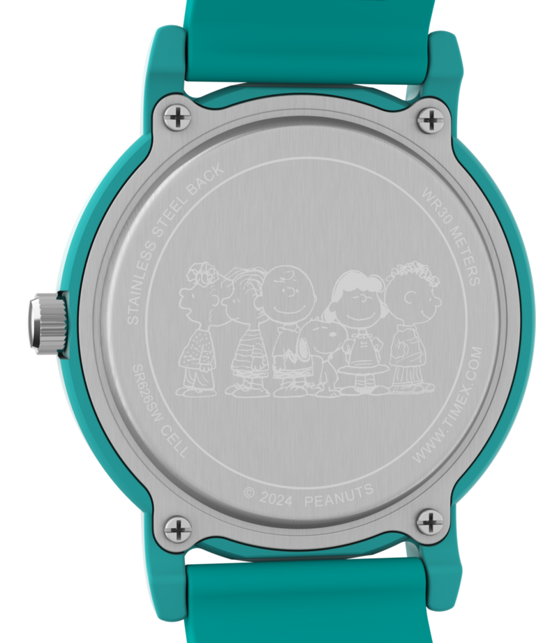 TW2V78500 Timex x Peanuts Just Beachy 36mm Silicone Strap Watch Caseback Image