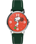 TW2V88600 Timex Marlin® Hand-Wound x Snoopy Tennis 34mm Leather Strap Watch Primary Image