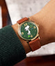 TW2V88800 Peanuts® x Timex Marlin® Hand-Wound Snoopy Tennis 34mm Leather Strap Watch Primary Wrist Image