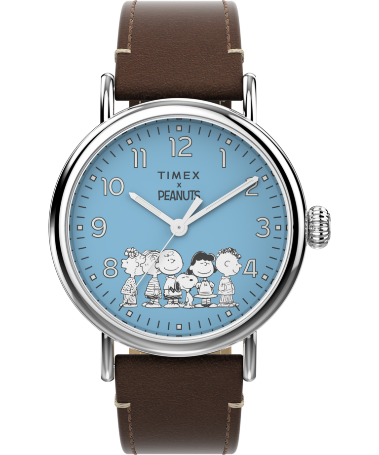 TW2V89800 Timex Standard x Peanuts Gang's All Here 40mm Leather Strap Watch Primary Image