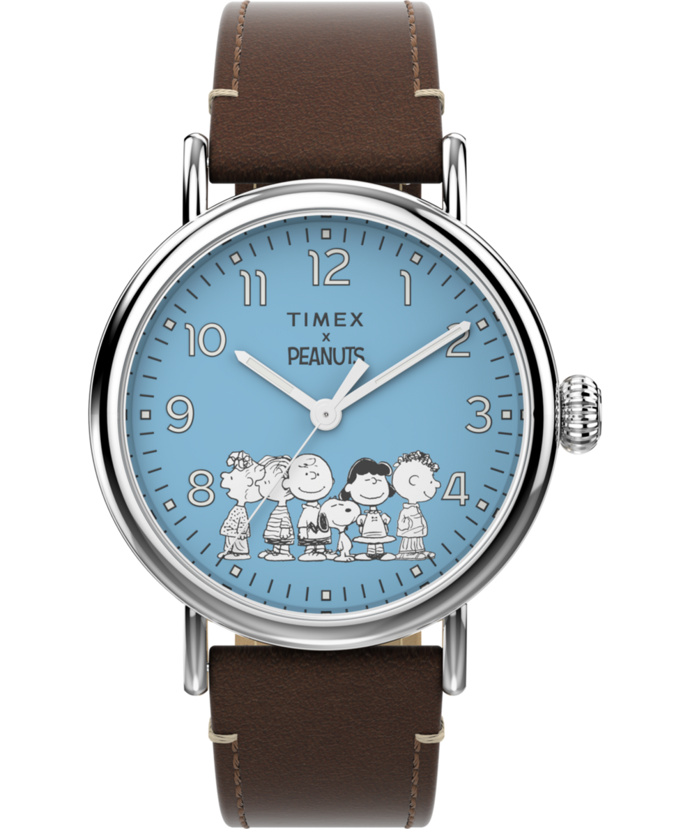 TW2V89800 Timex Standard x Peanuts Gang's All Here 40mm Leather Strap Watch Primary Image