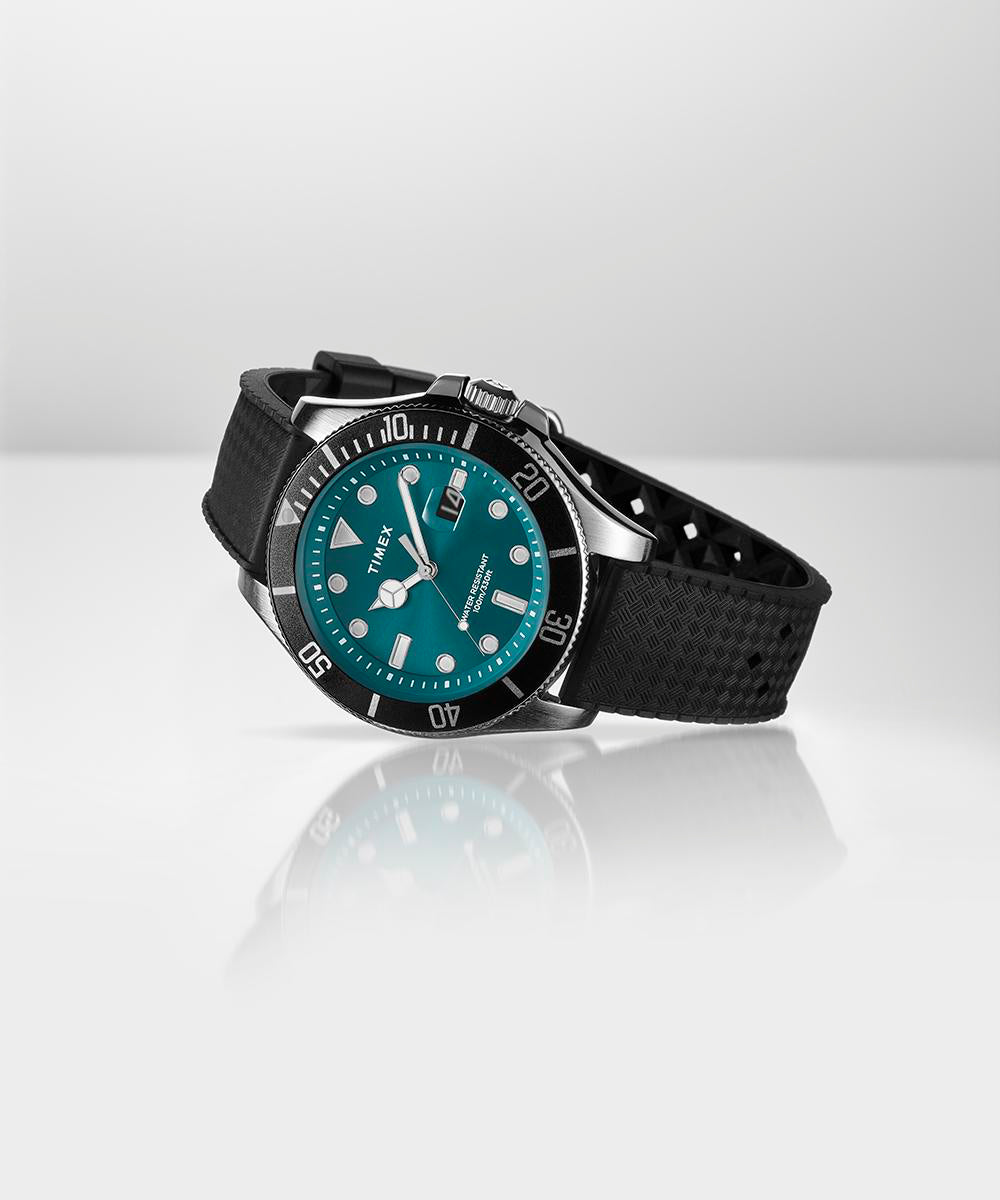 TOMO Harborside Coast Multifunction 43mm Synthetic Rubber Strap Watch