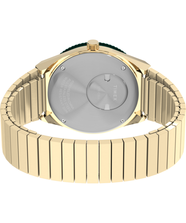 TW2V92200 Q Timex® 36mm Stainless Steel Expansion Band Watch  Caseback with Attachment Image