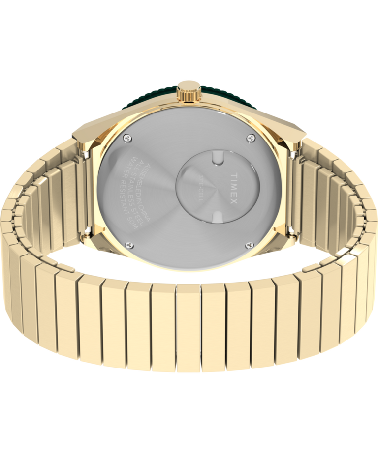 TW2V92200 Q Timex® 36mm Stainless Steel Expansion Band Watch  Caseback with Attachment Image