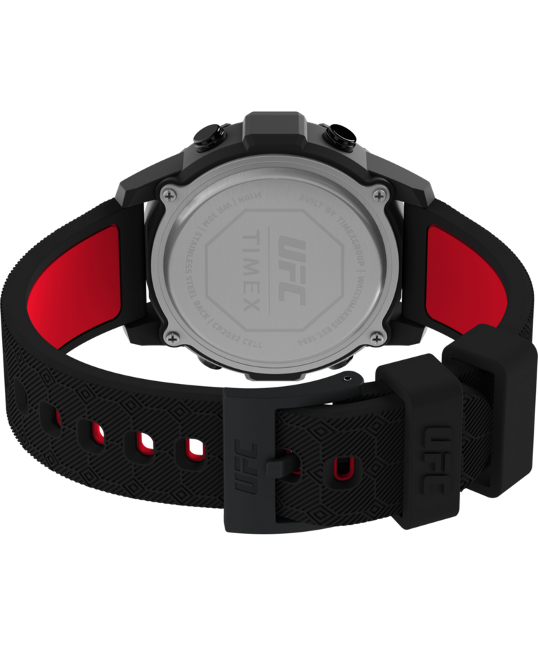 TW2V98000 Timex UFC Brawler 43mm Silicone Strap Watch Caseback with Attachment Image