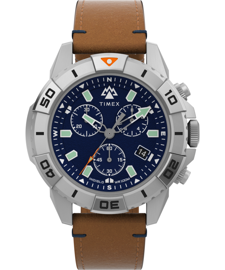 Expedition Ridge Chronograph 42mm Eco-Friendly Leather Strap Watch