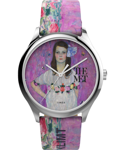 Timex x The MET Klimt 40mm Leather Strap Watch