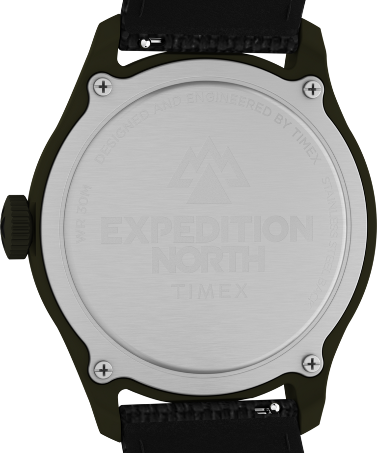 TW2W34400 Expedition North® Traprock 43mm Recycled Fabric Strap Watch Caseback Image