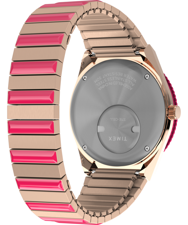 TW2W41000 Q Timex 36mm Stainless Steel Expansion Band Watch Caseback with Attachment Image