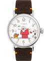 TW2W44300 Timex x Peanuts® Standard Thanksgiving 40mm Leather Strap Watch Primary Image
