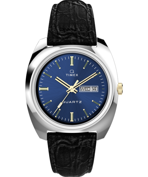 Q Timex® 1978 Day/Date 37.5mm Leather Strap Watch - TW2W44800