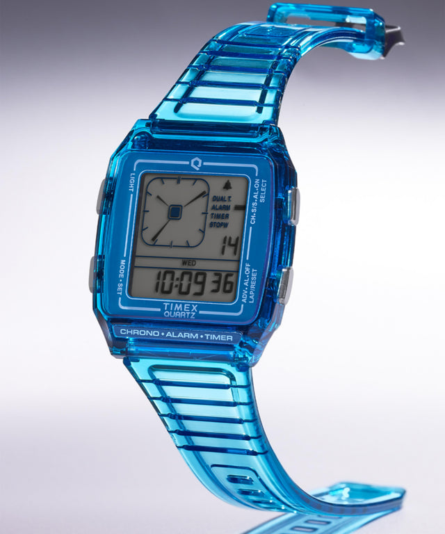 TW2W45100 Q Timex LCA 35mm Resin Strap Watch Campaign Key Silhouettes (Beauty shots) Image