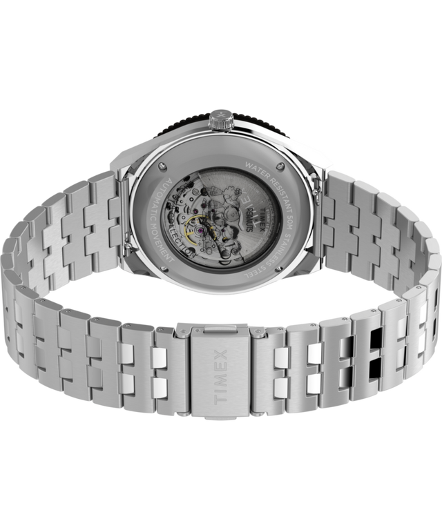 TW2W47500 Peanuts® x Timex M79 Automatic 40mm Stainless Steel Bracelet Watch Caseback with Attachment Image