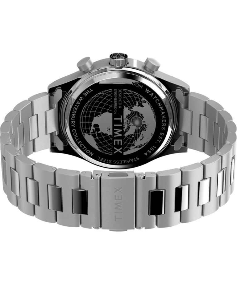TW2W47800 Waterbury Traditional Fly Back Chronograph 43mm Stainless Steel Bracelet Watch Caseback with Attachment Image