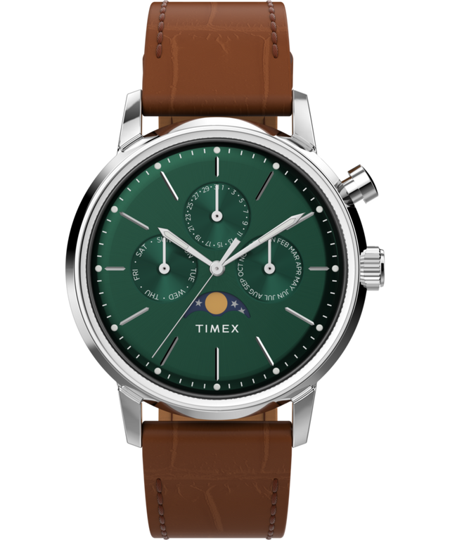 TW2W51000 Marlin® Moon Phase 40mm Leather Strap Watch Primary Image