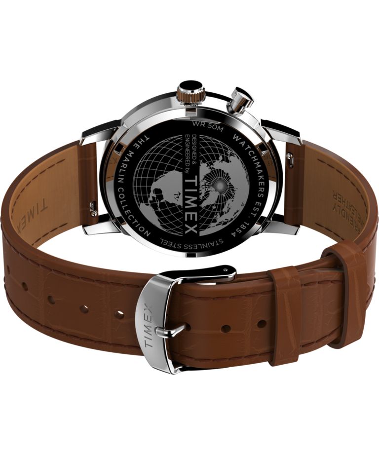 TW2W51000 Marlin® Moon Phase 40mm Leather Strap Watch Caseback with Attachment Image