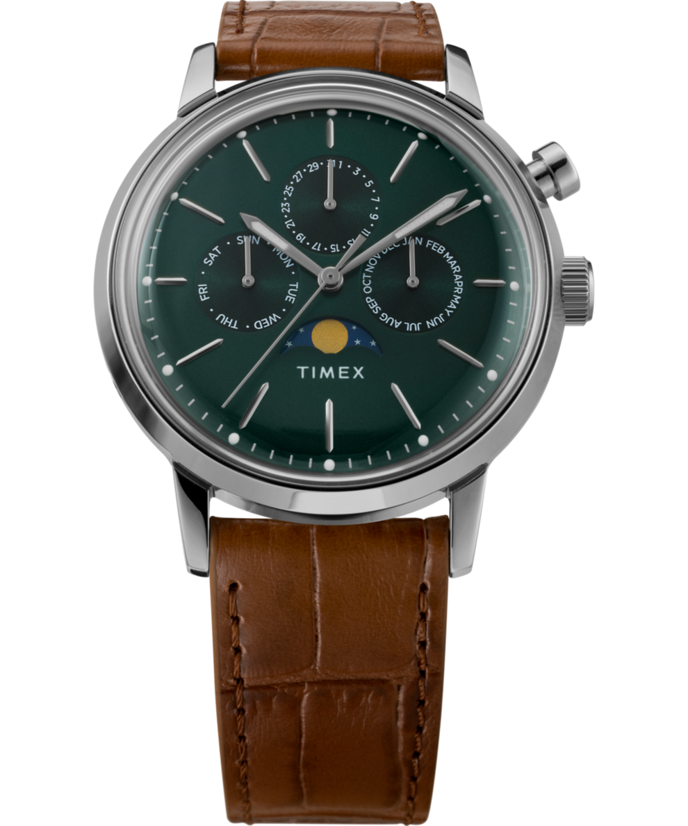 Marlin Moon Phase 40mm Leather Strap Watch TW2W51000 Timex CA