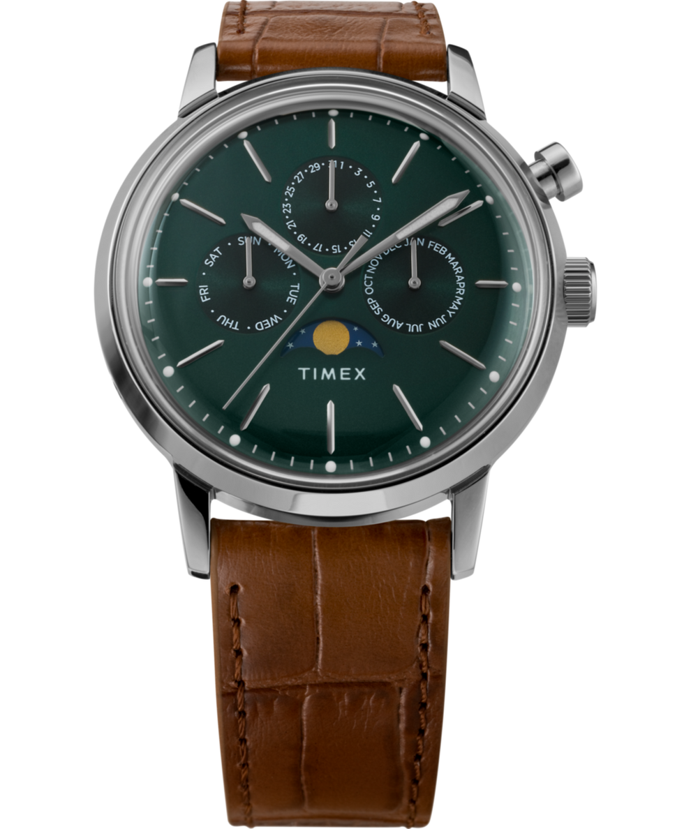 Marlin® Moon Phase 40mm Leather Strap Watch - TW2W51000 | Timex CA