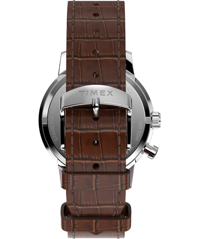 Marlin® Moon Phase 40mm Leather Strap Watch