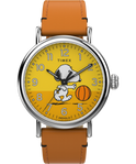 TW2W51900 Timex Standard x Peanuts Basketball 40mm Leather Strap Watch Primary Image