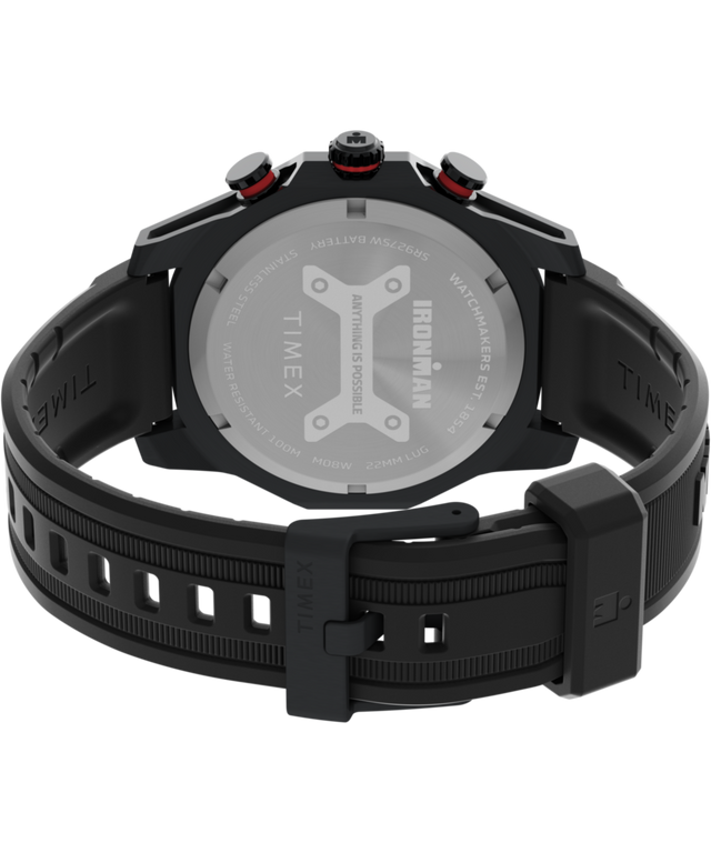 TW2W55400 TIMEX® IRONMAN® Adrenaline Chronograph 48mm PU Strap Watch  Caseback with Attachment Image